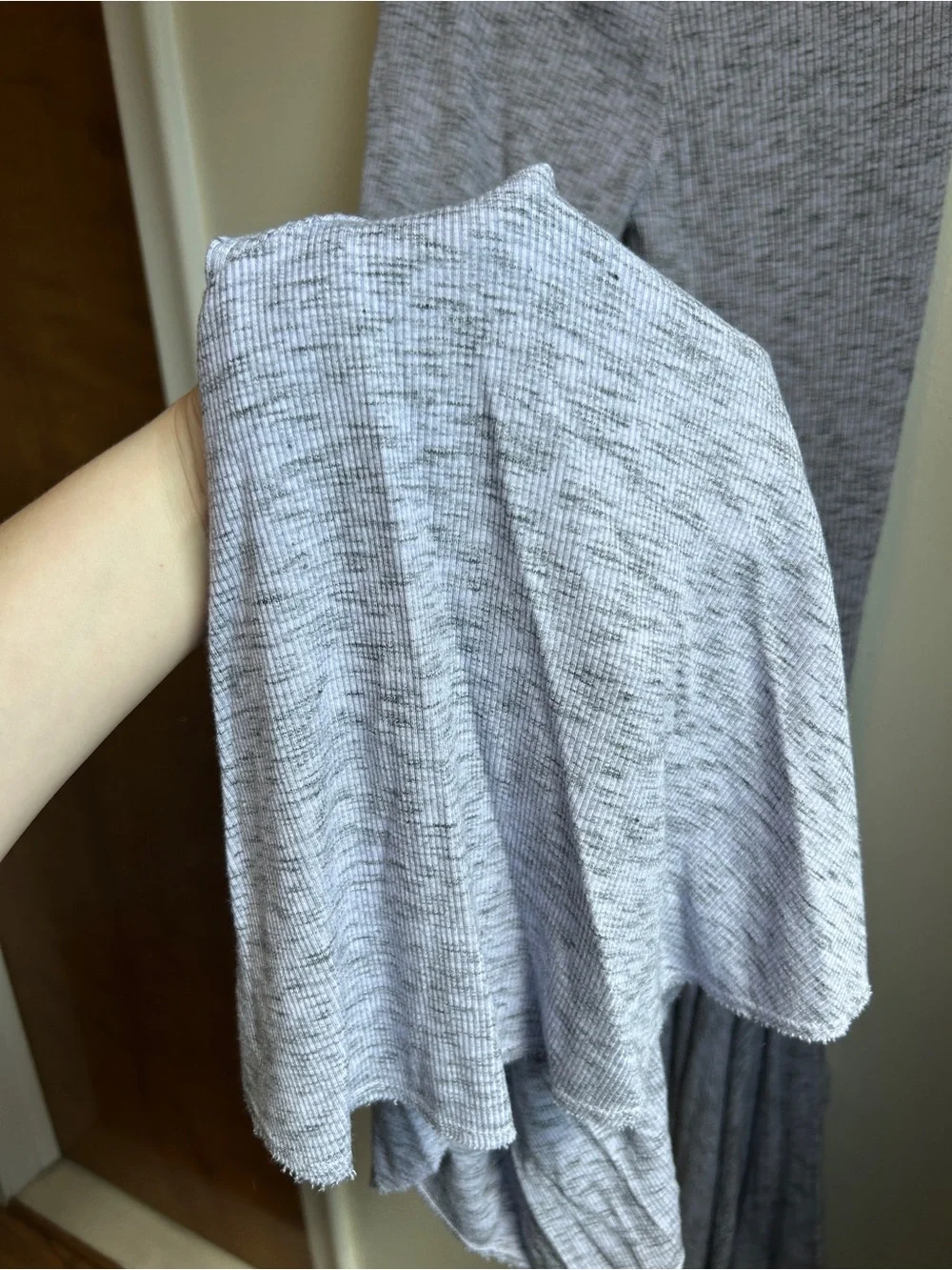 Free People Heather Gray Ruffle Flare Pants